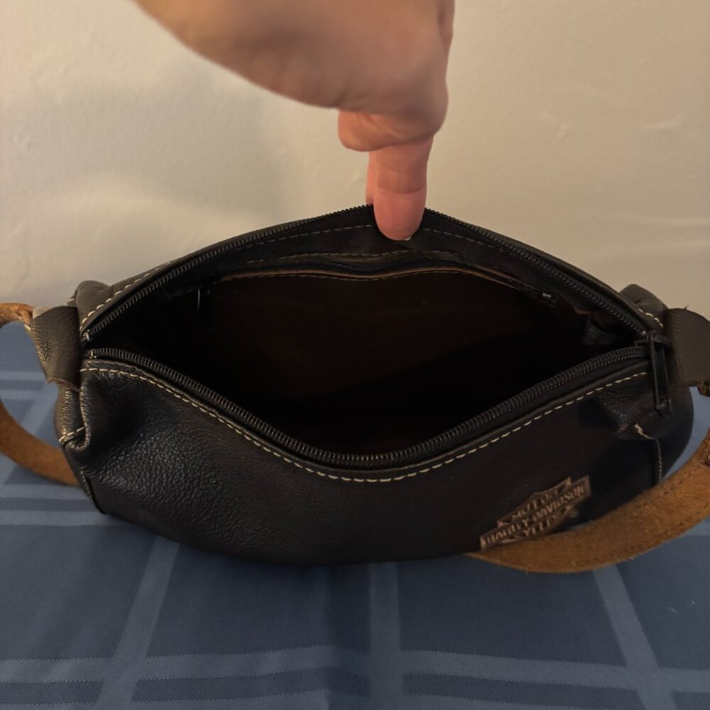 Harley Davidson Brown Leather Mini Shoulder Bag - Picture 9 of 9